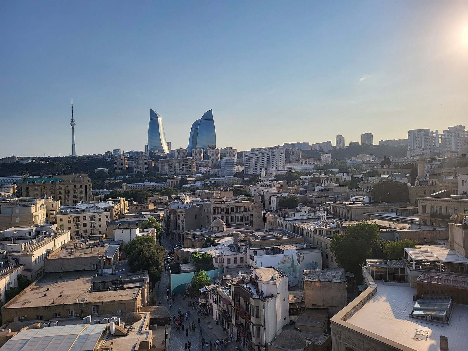 Baku skyline by the Caspian Sea