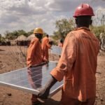 Solar panels supporting energy access in rural Africa