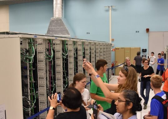CERN computer centre server racks and monitors