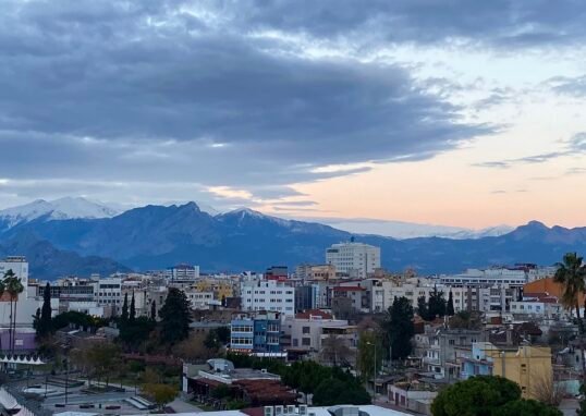 Antalya skyline on the Mediterranean coast, Türkiye, host city of COP31