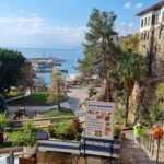 Landscape view of Antalya Harbour on the Mediterranean coast of Türkiye