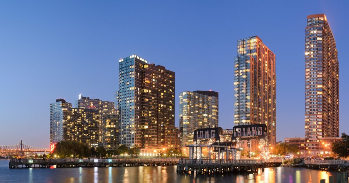 Panorama of Long Island City and New York City skyline