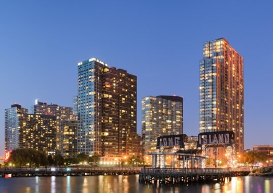 Panorama of Long Island City and New York City skyline