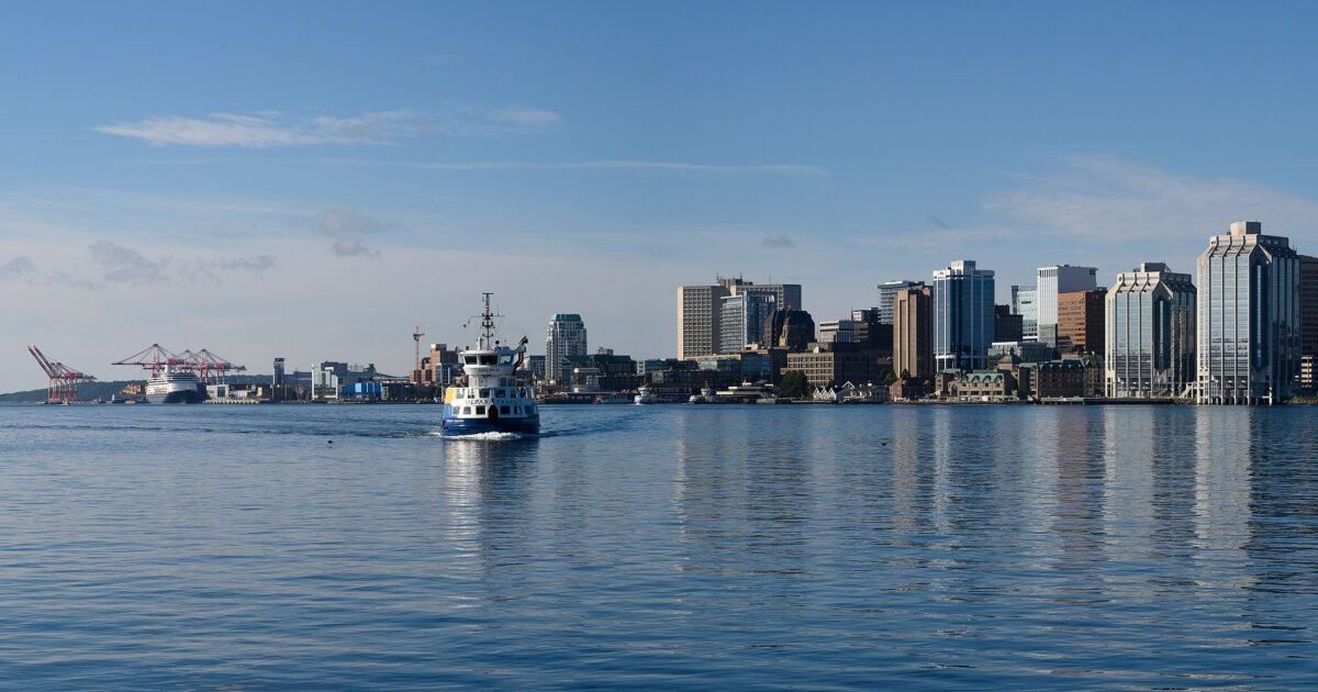 Wide-angle view of Halifax skyline, Nova Scotia, Canada