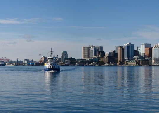 Wide-angle view of Halifax skyline, Nova Scotia, Canada
