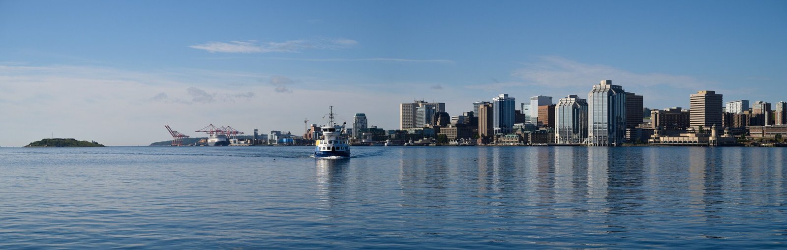 Wide-angle view of Halifax skyline, Nova Scotia, Canada