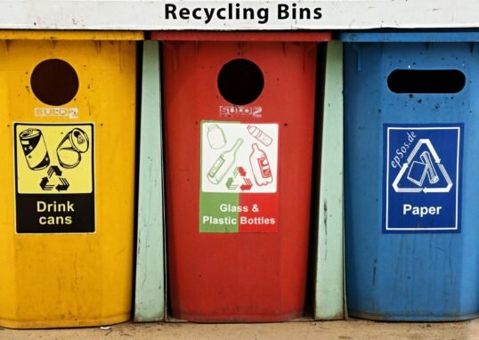 Colorful recycling containers