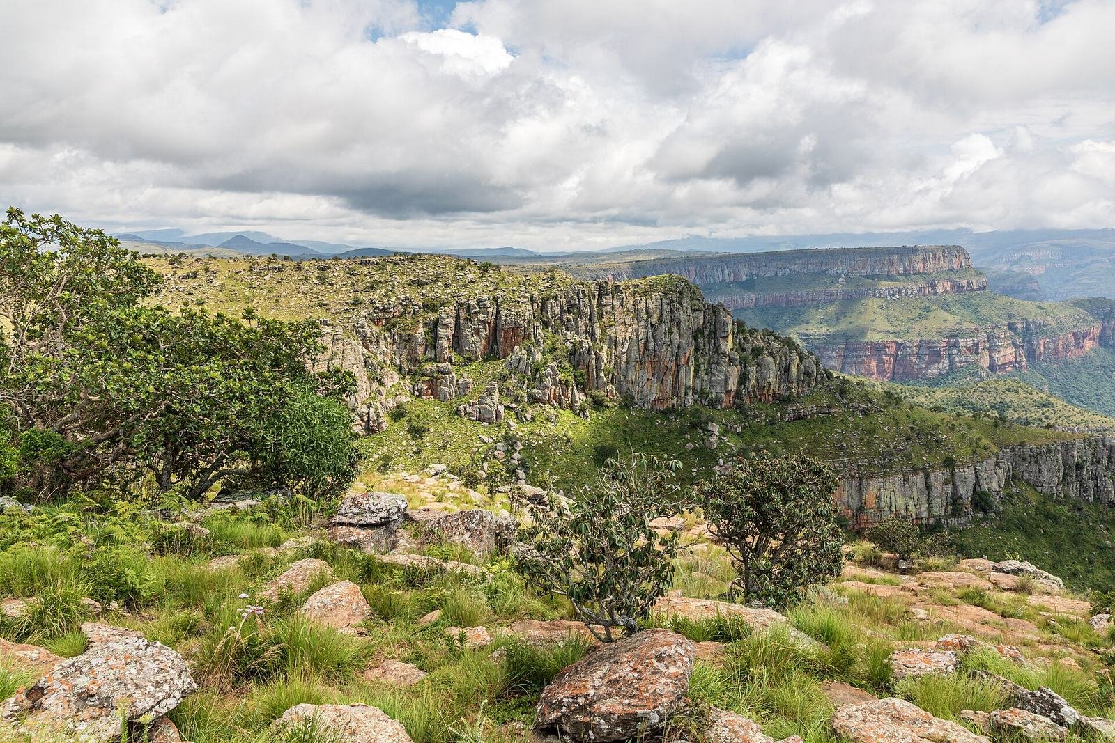 Landscape at Lowveld View in Blyde River Canyon Nature Reserve, Mpumalanga, South Africa; this is not a portrait of Vanessa Nakate