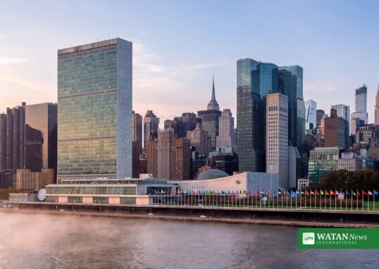 Climate Week NYC 2026: New York City skyline with the UN headquarters at dawn