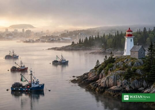 Canada Ocean Envoy: Halifax harbour with fishing boats and Atlantic coastline at dawn