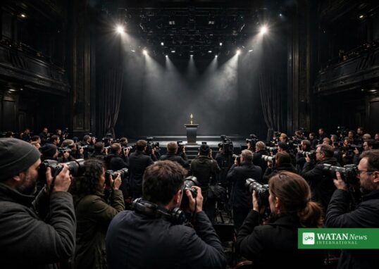 Covering Climate Now awards 2026: awards ceremony stage with spotlights and journalists
