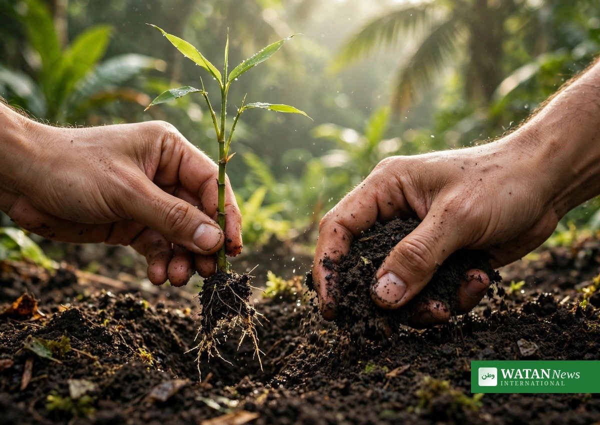 Balamban one million trees: volunteers planting tree seedlings on a Cebu hillside