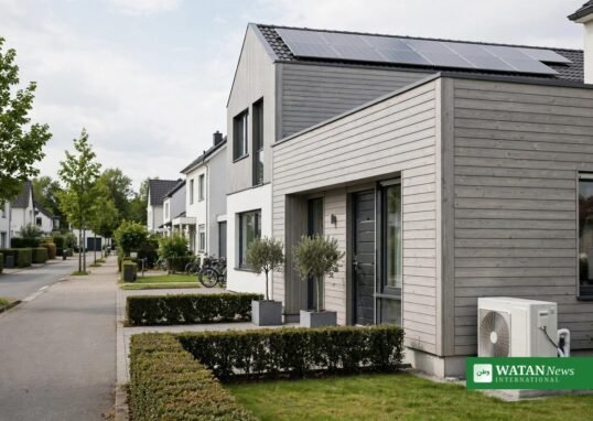 European heat pump sales: modern air-source heat pump unit installed outside a European home in 2026