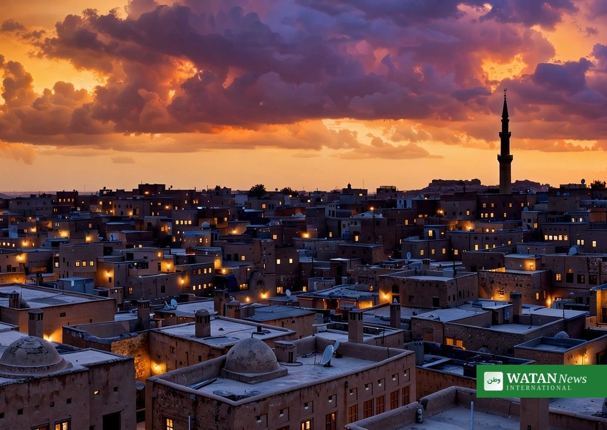 Mellemøstlig by ved solnedgang - Fauda Netflix arabisk verden