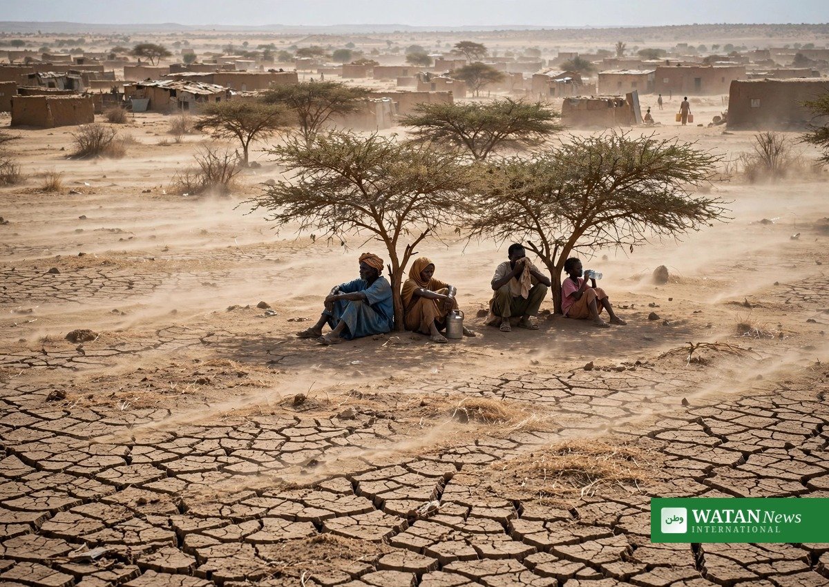 Villagers seek shade under acacia trees in a drought-stricken Sahelian village — the Sahel faces 66,800 projected El Niño heat deaths