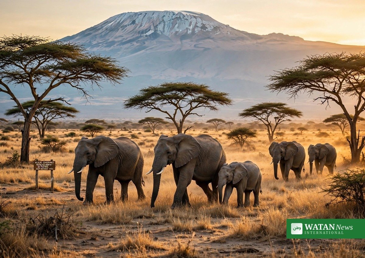 Elephants in a Kenyan savanna — the draft National Environment Policy aims to raise protected land from 14% to 30% (illustration)