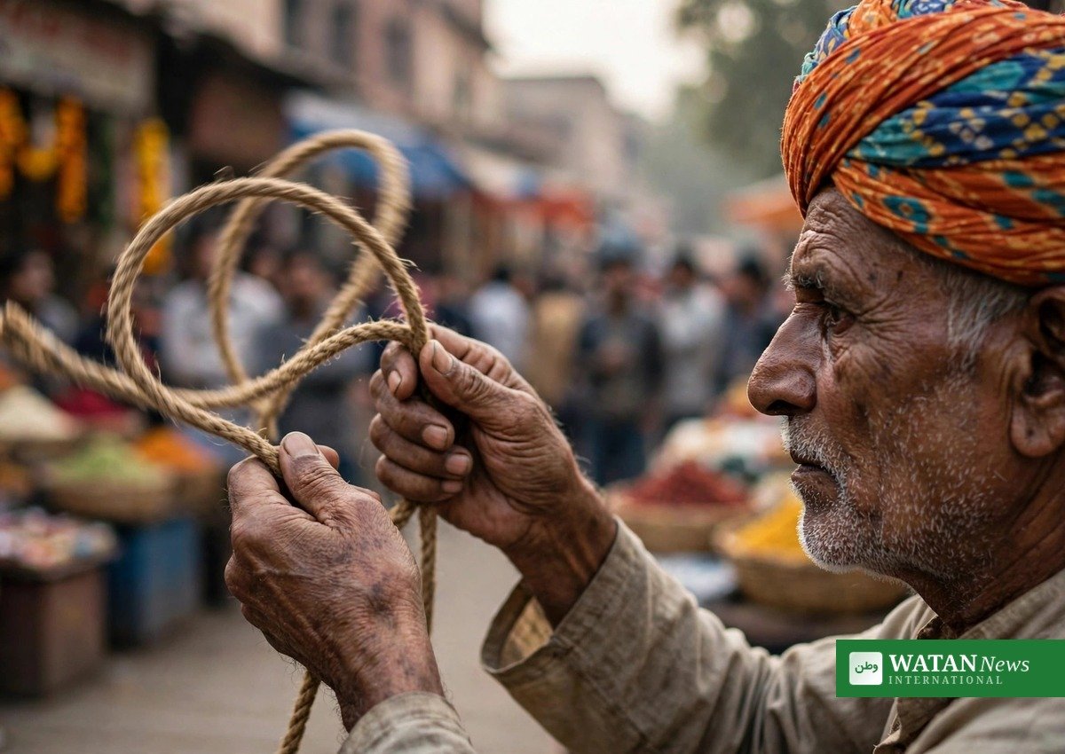 بھارت کے گلی کے جادوگر اشم الدین خان کا مشہور رسی کا جادو — دہلی کی گلی میں پرفارمنس
