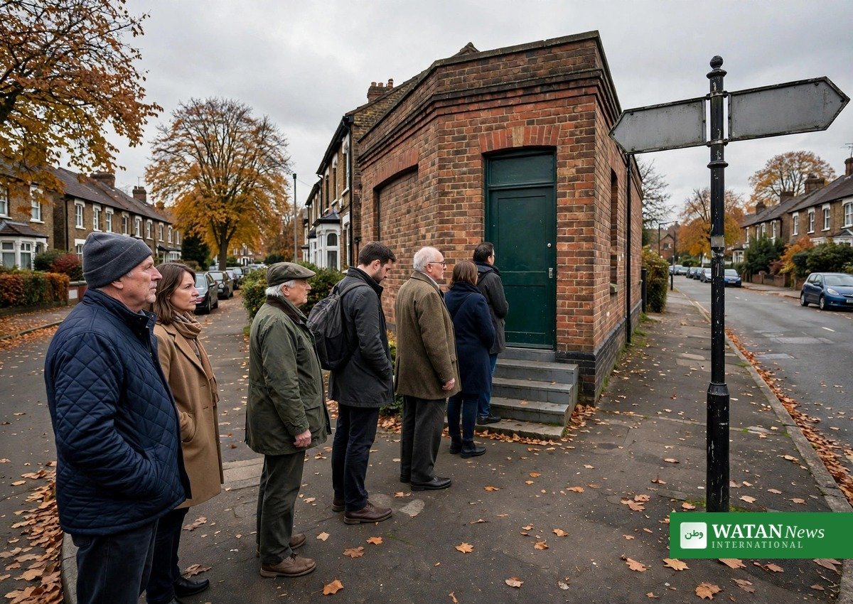 Voters queue outside a polling station in Britain — half of UK voters support rejoining the EU, megapoll finds (illustration)