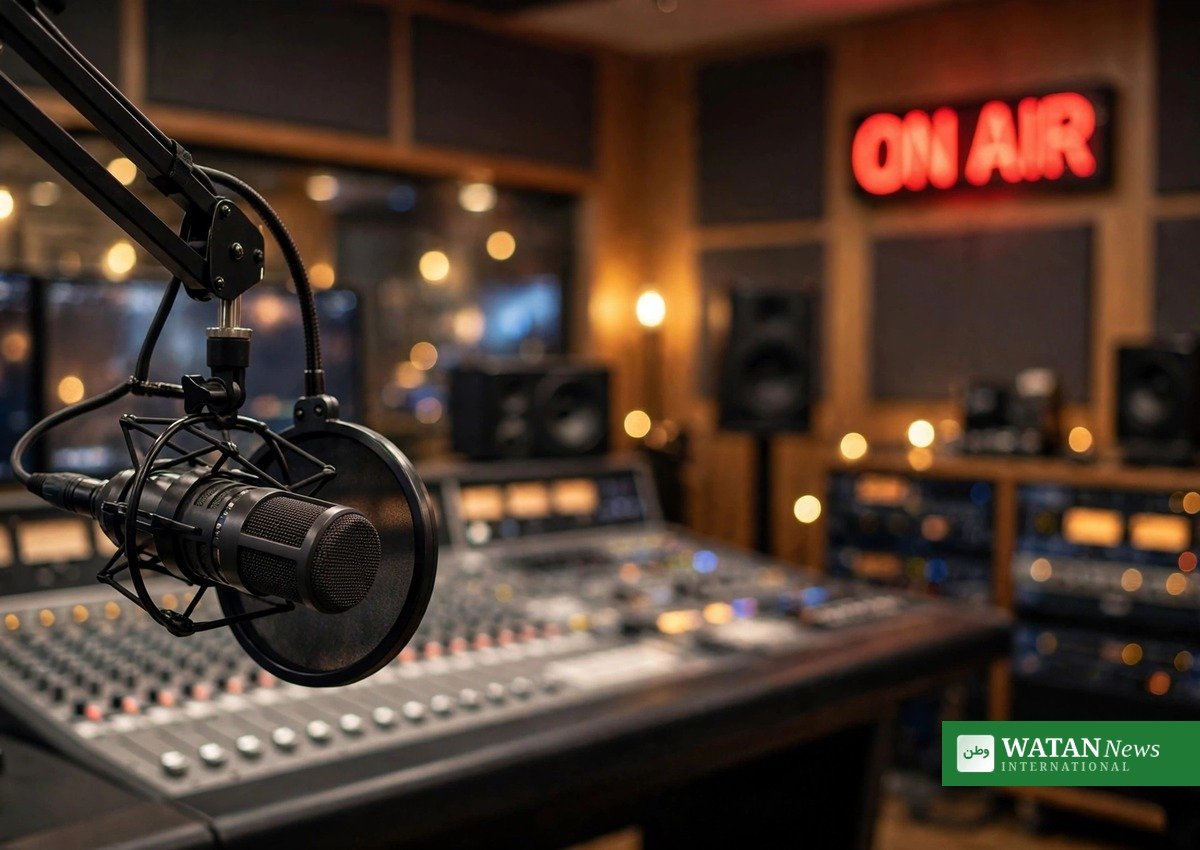 Radiostudie med mikrofon og ON AIR-skilt – Radio IIII kæmper mod lukning