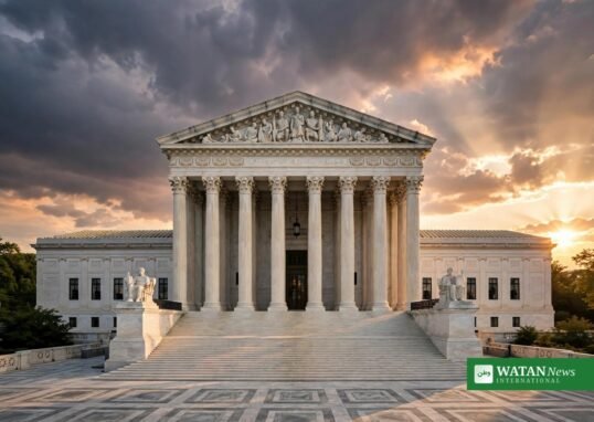 US Supreme Court new term: the Supreme Court building in Washington D.C. at sunset