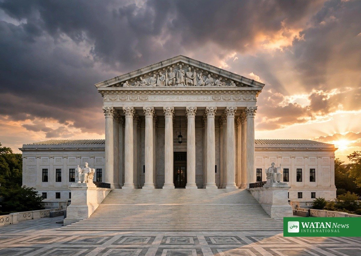 US Supreme Court new term: the Supreme Court building in Washington D.C. at sunset
