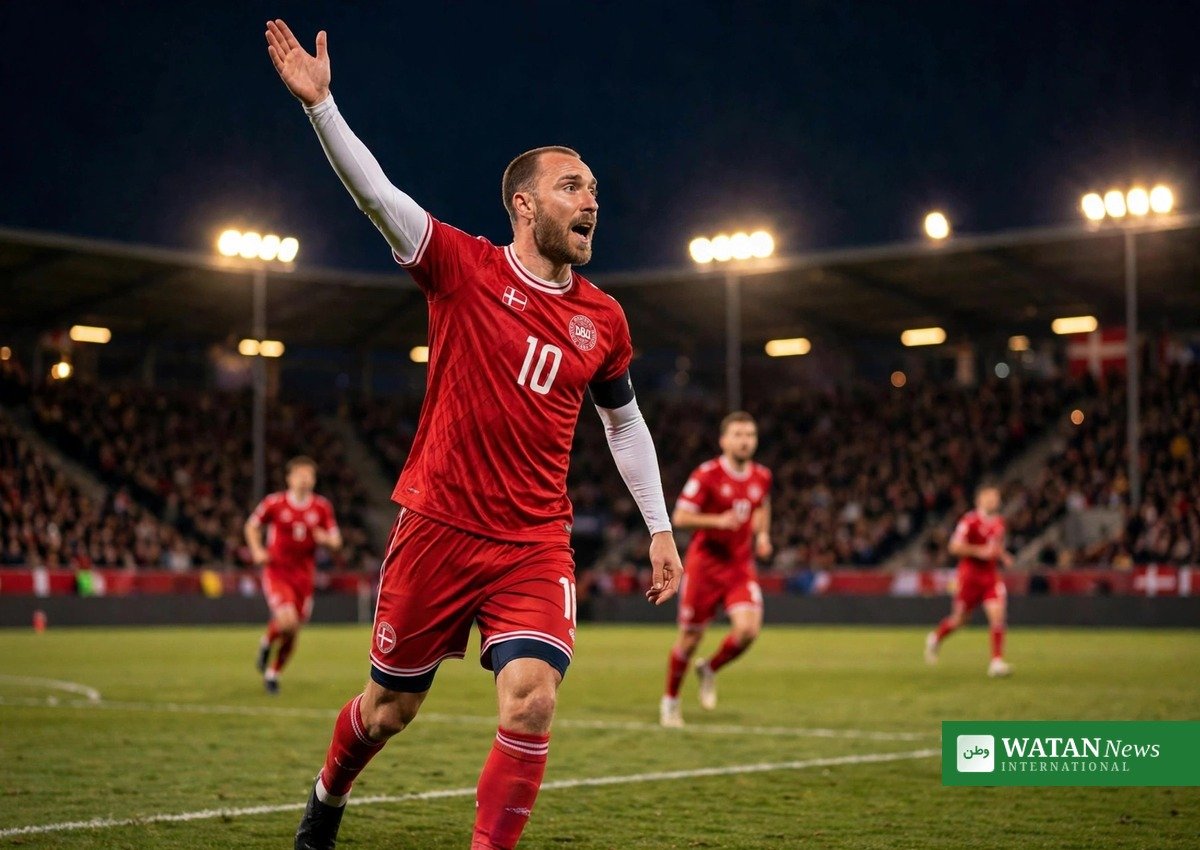 Dansk landsholdsspiller dirigerer sine holdkammerater under en landskamp – Craig Bellamy kalder Højbjerg for Danmarks træner inde på banen