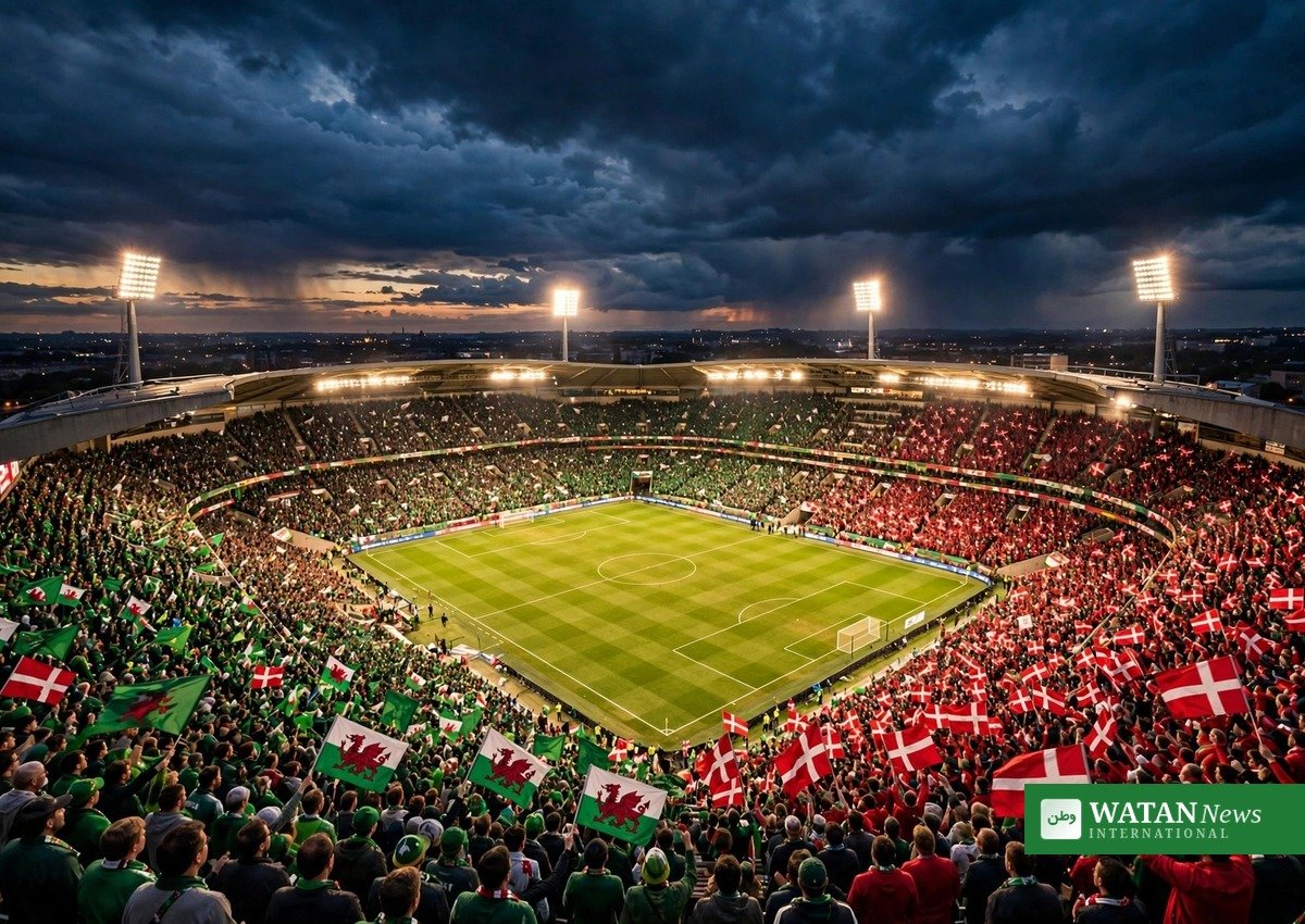 Fuldtsat stadion med walisiske og danske fans før Nations League-kampen mellem Wales og Danmark i Cardiff