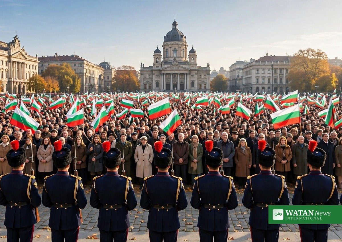 Tsar Samuel remains — honor guard and thousands with Bulgarian flags welcoming the tsar's remains in Sofia