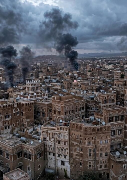 Røgsøjler stiger over Sanaa efter luftangreb mod Sanaa – Houthierne anklager Saudi-Arabien