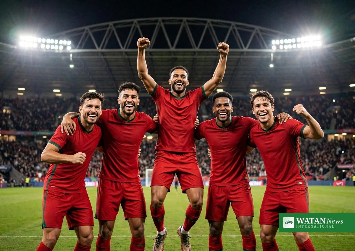 Portugal celebrate their 4-2 win over Denmark in Copenhagen after the Ronaldo Portugal walkout
