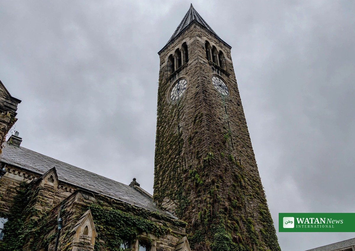 Cornell Universitys campus i Ithaca, New York, efter rektors videobesked om gruppevoldtægtssagen