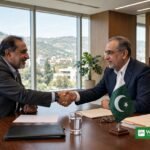 Pakistan IFC private capital meeting between Finance Minister Muhammad Aurangzeb and IFC Division Director Simon Andrews in Islamabad