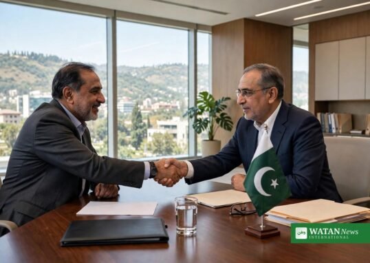 Pakistan IFC private capital meeting between Finance Minister Muhammad Aurangzeb and IFC Division Director Simon Andrews in Islamabad
