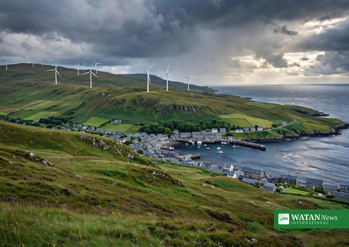 Scotland wind turbines green hills COP31 community climate action