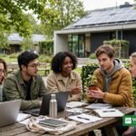 EU GREEN Student Ambassadors collaborating on a green university campus