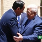 Palestinian President Mahmoud Abbas meets Cypriot President Nikos Christodoulides in Cyprus