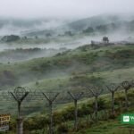 North Korea DMZ landmines along the border fence.