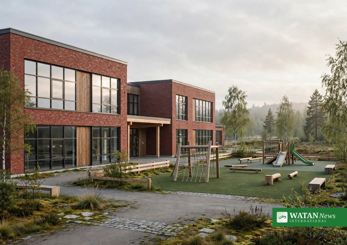 Modern Scandinavian primary school classroom in Denmark
