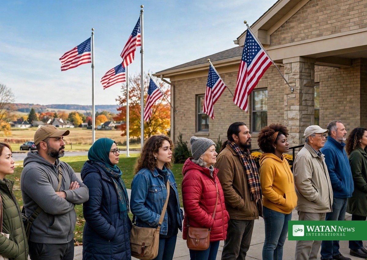 Voters in line outside a polling station as Georgia early voting begins for the 2026 midterms