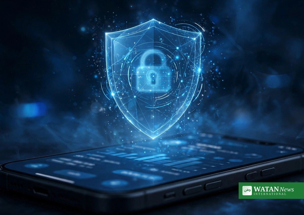 A smartphone with a glowing digital shield hologram symbolizing the Bangkok Blueprint fraud protection framework