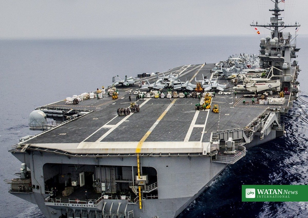 USS George Washington – en af to amerikanske hangarskibsgrupper ved Iran