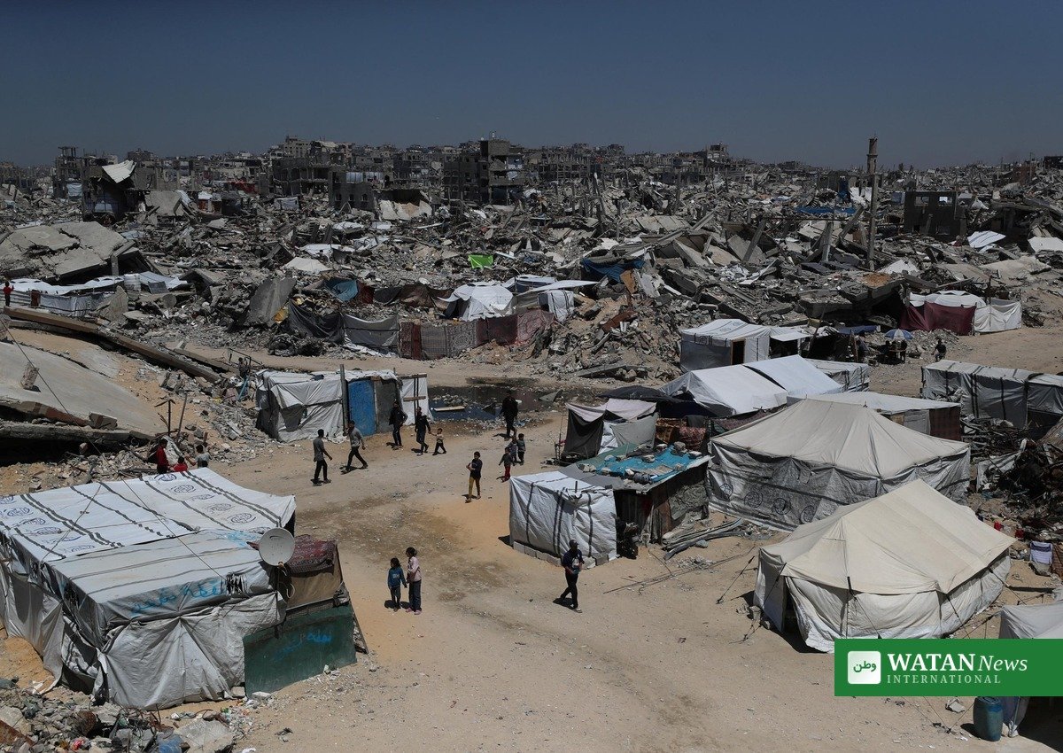 Rubble and tents across Gaza after one year of Gaza ceasefire
