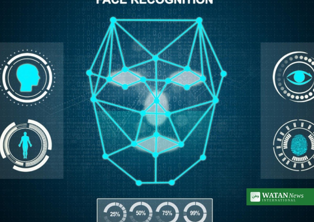 Face recognition graphic illustrating AI facial detection technology, Denmark deepfake law