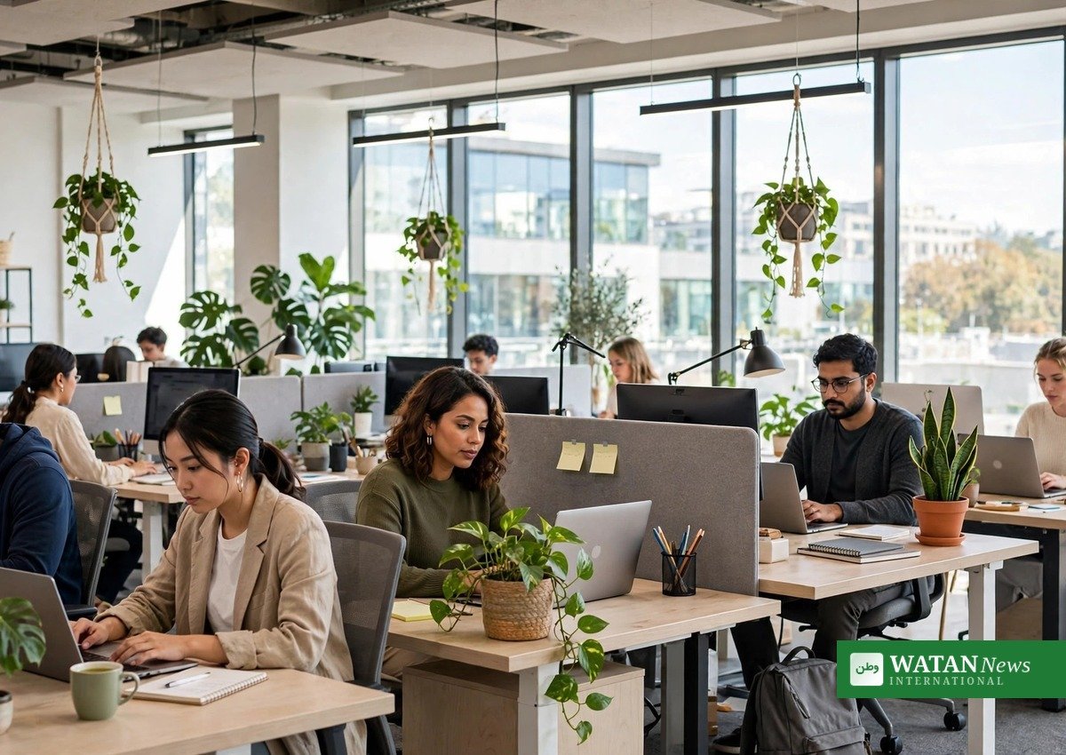 Moderne kontor med medarbejdere ved computere