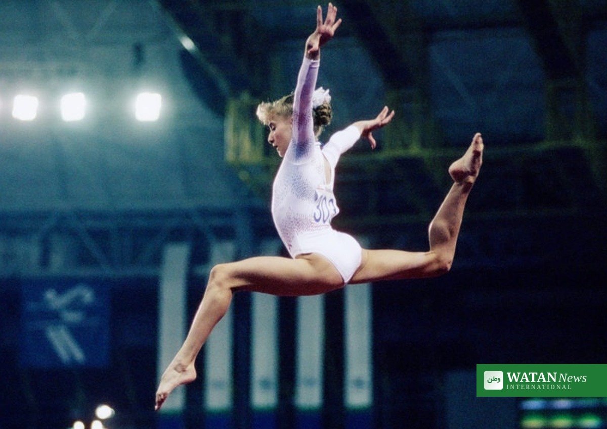 Shannon Miller competing; the seven-time Olympic medalist redefines fitness after 40