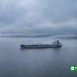 Black Sea ships fire: chemical tanker at sea near Romanian waters, smoke on horizon