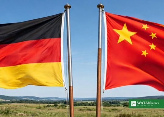 Steinmeier China visit — German and Chinese flags
