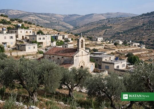 Taybeh settler attacks — stone church and olive groves in the West Bank Palestinian village