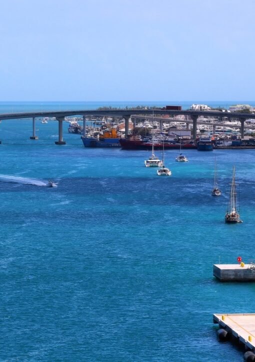 Nassau Harbor in the Bahamas, the first stop of King Charles III Caribbean tour