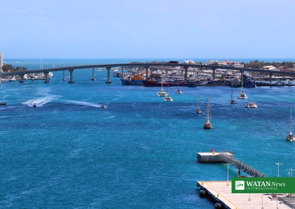 Nassau Harbor in the Bahamas, the first stop of King Charles III Caribbean tour